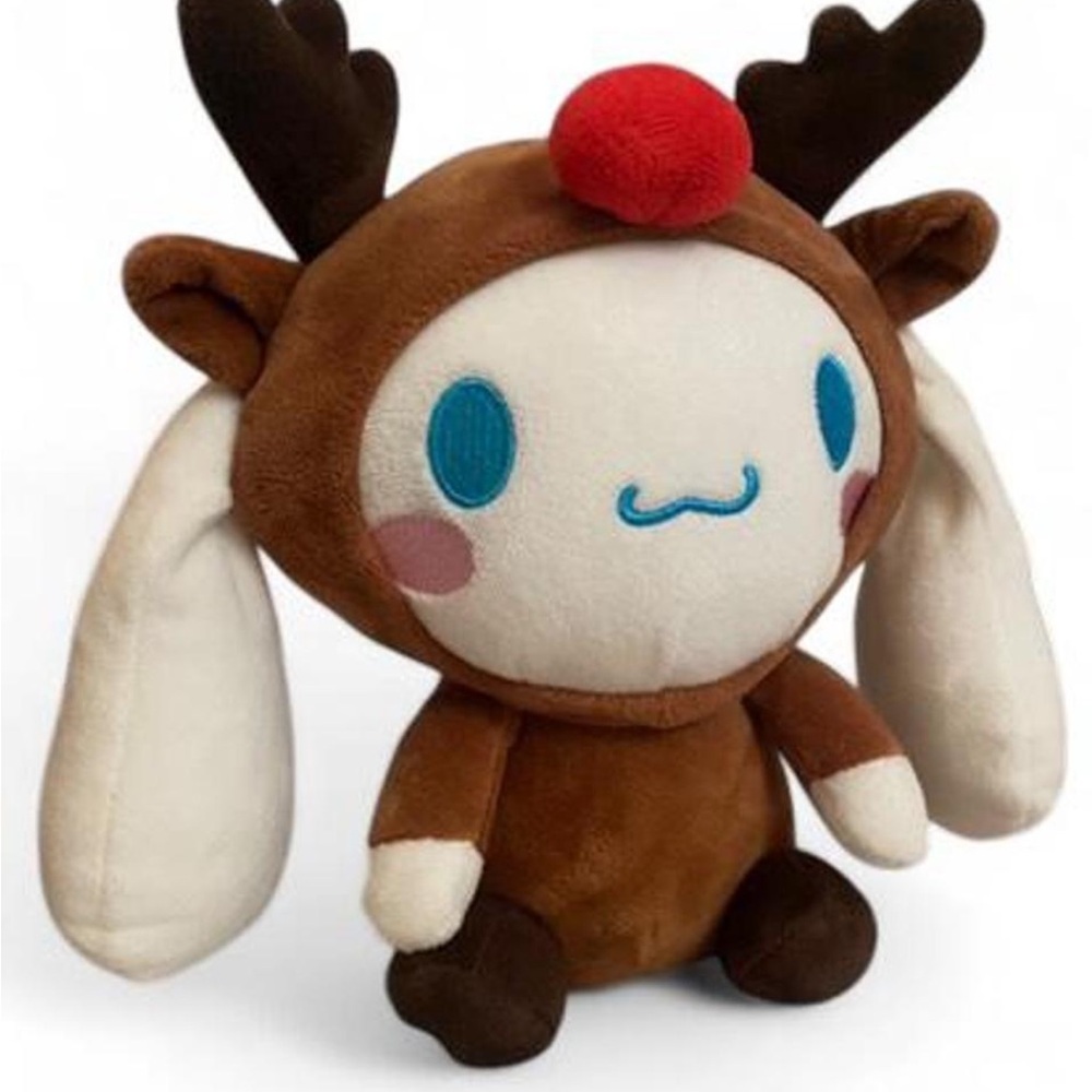 Adorable Reindeer cinamorroll Plush Toy with Red Nose